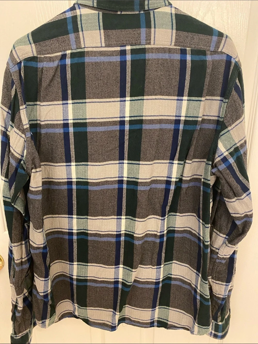J. Crew Men's Plaid Button-Down Shirt in Green, Blue & Gray